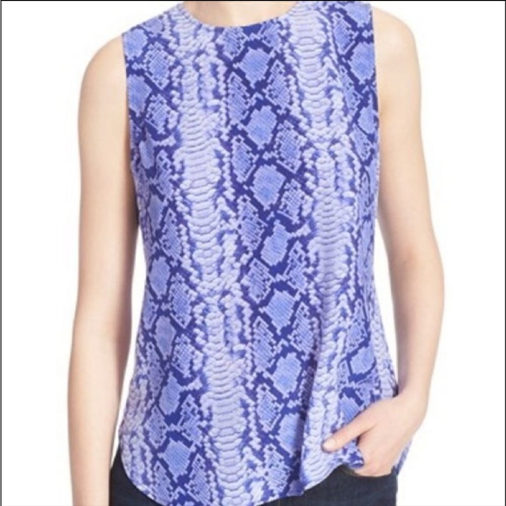 Equipment Sleeveless Silk Snakeskin Print Top Size Medium